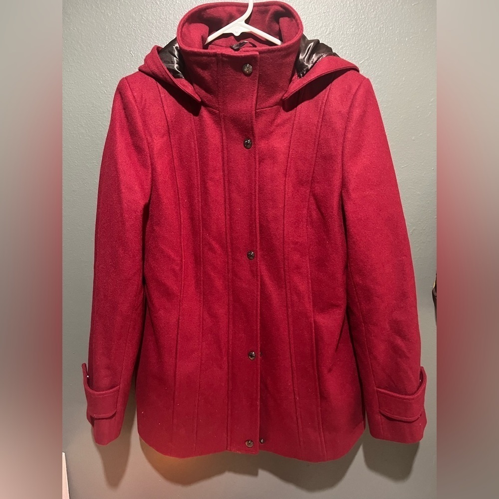 Cranberry red Calvin Klein coat